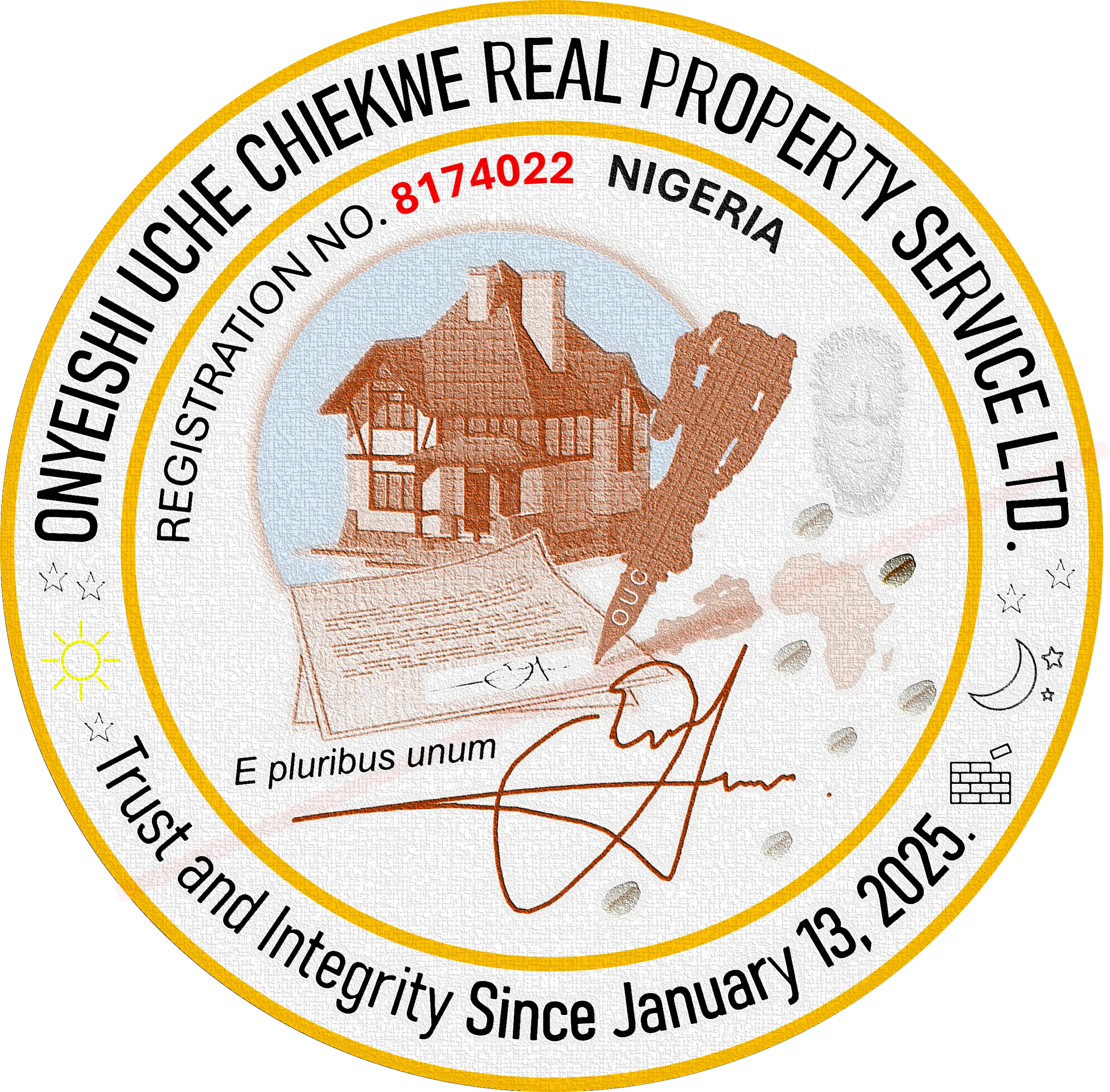 Onyeisi Uche Chiekwe Real Property Service Ltd Seal